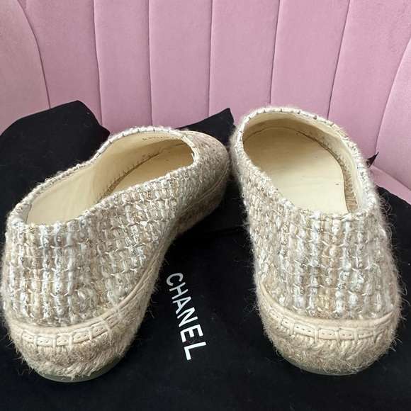 Chanel 21S Tweed Ivory/Beige Espadrilles - Picture 4 of 6